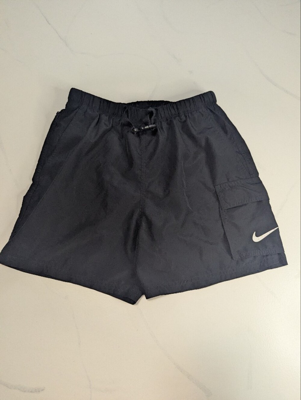 Nike Swim Belted Packable 5" Volley Shorts Black Men's Small NESSB522 Cargo